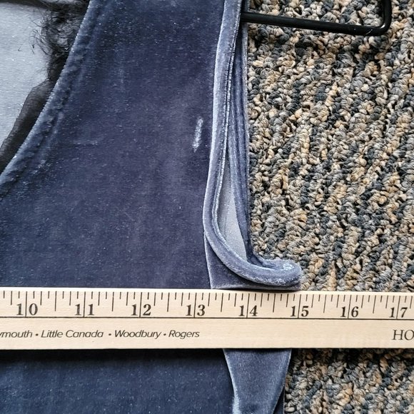 THML Blue  Velvet Tunic Top Sleeveless Mixed Tank Blouse Velour XS Anthropologie - Picture 14 of 14